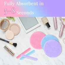 Compressed Facial Sponges In 6 Vibrant Colors - Professional Esthetician's Choice For Makeup Removal And Skin Exfoliation, Round Cleansing Sponges For Women, Ideal For Daily Washing