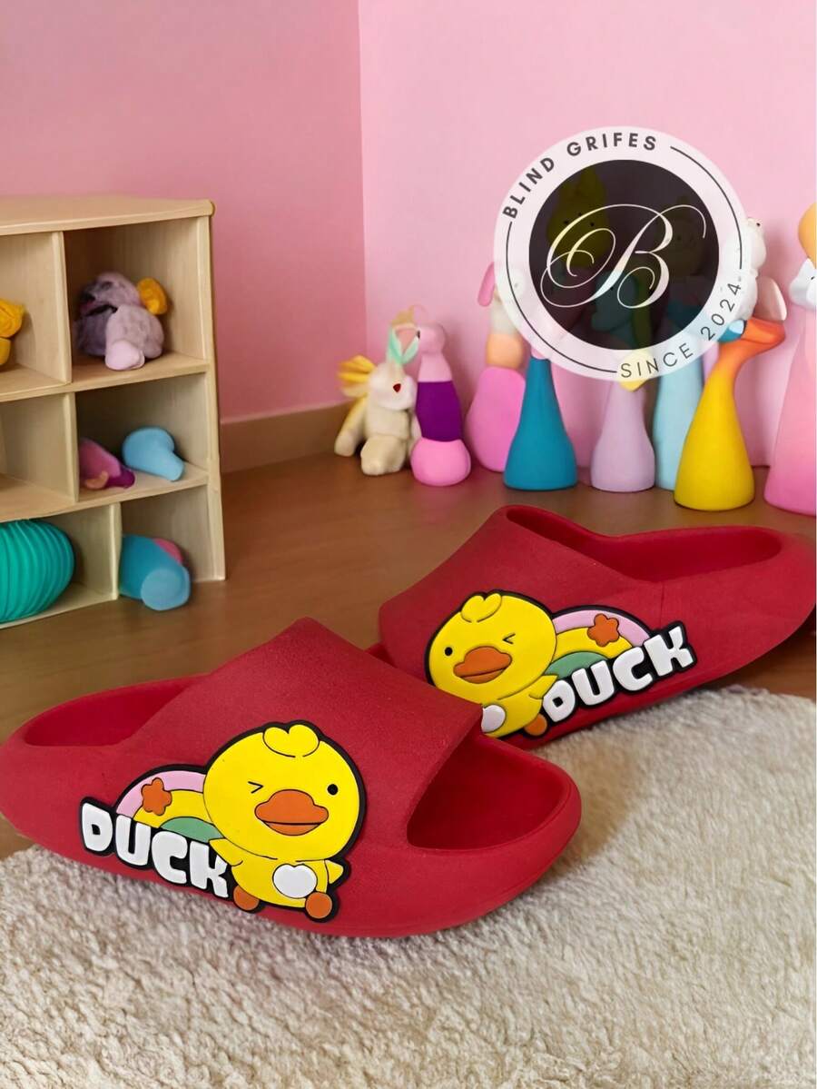Children's Cloud Slipper Duck Duckling Boys And Girls EVA Comfortable Levinho Papete Slide - Red - View 1