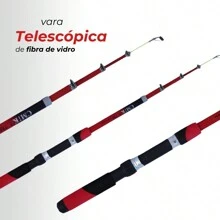 Kit de Vara de Pesca Telescopia Com Molinete Ultra Light Com Linha Promoção