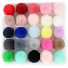 5pcs 5cm Artificial Fluffy Pompom Fluffy Soft Balls DIY Hair Ball Pom Pom For Handicrafts Handmade Sewing Crafts Materials Keychain Gloves Ball Clothing Supplies - Multicolor - View 1