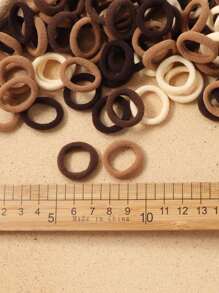 100pcs Women Plain Color Casual Elastic Hair Ties Ponytail Holder Accessories Hair Ties Ponytail Holders Hair Elastics Hair Rubber Bands Scrunchies Hair Rope Elastic Hair Tie