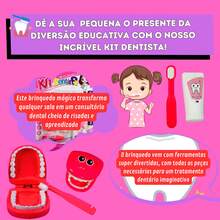 Dentista Kit Doctora Infantil Pink Toy King 10 Pcs - Complete Educational Dentinhos Utensils Set - Màu Hồng baby - Xem 4