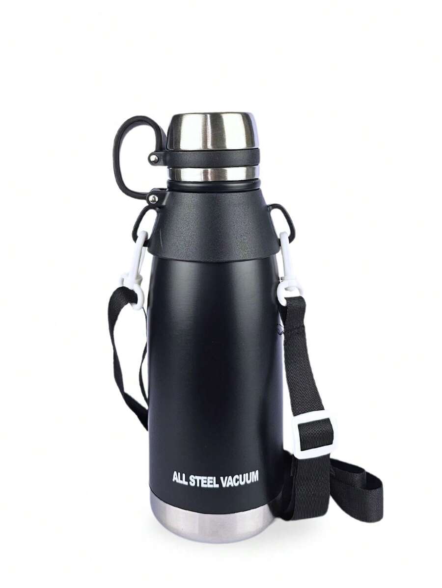 Bottle With Two Handles Double Wall Hot & Cold Thermal Insulation 650ml - 黑色 - 查看 1