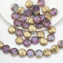 30 Peças Contas Espaçadoras de Cristal de Vidro Coloridas Eletrodepositadas no formato de Pirulito Candy de 12mm e Golfinho de 11*16mm, Material de Artesanato de Joias DIY para Colar, Pulseira, Brinco, Presentes de Feriados e Aniversário