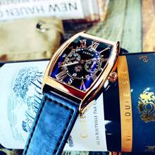 FENSIR Montre élégante et étanche à quartz pour homme : design de fût de vin à la mode, avec date - parfaite pour un port quotidien
