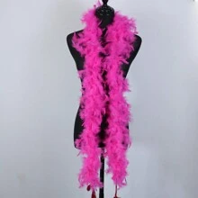 1pc Turkey Chandelle Feather Boa For Women Costume Dress Up Accessory Carnival Party Dancing Holiday Christmas Tree Bachelorette Decors Crafting DIY Wedding Centerpieces Concert Pet And Home Decoration - Feather Boa - View 13
