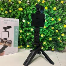 KIT VIDEO MAKING ,KIT PARA GRABAR CON EL CELULAR EXCELENTE PARA TIKTOK, TRIPIE , MICROFONO ,LUZ LED - Negro - Ver 2