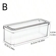 1 pieza Caja de almacenamiento para refrigerador con tapa, organizador transparente de refrigerador para verduras, frutas y talla grande