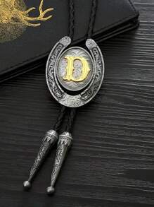 1 件西部马蹄形 A-Z 滑动式领结，适合男士，是送礼的理想之选 - A-Z古錫+金色字母 - 查看 6