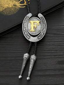 1 件西部马蹄形 A-Z 滑动式领结，适合男士，是送礼的理想之选 - A-Z古錫+金色字母 - 查看 8