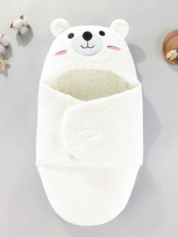 1pc Infant Swaddle Blanket, Cute Long Plush Receiving Swaddle Blanket For Boy Or Girl, Soft Newborn Swaddle Wraps, Suitable For 0-6 Months Babies, Perfect Baby Shower Gift For Baby Girl
