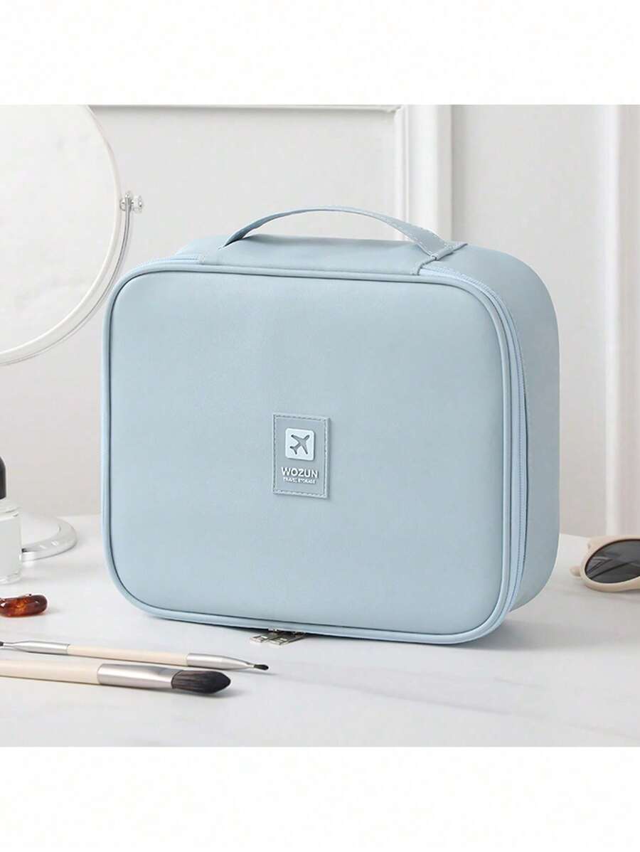 化妆包，1 件化妆包可重复使用化妆包，化妆包化妆袋护肤包洗漱包收纳袋，旅行必需品邮轮必需品宿舍必需品，婚礼伴娘礼物，妈妈礼物，生日礼物，送给朋友和老师的礼物，家居装饰，浴室客厅卧室装饰，浴室收纳盒，珠宝收纳盒，唇油收纳盒，指甲油收纳盒化妆品收纳盒化妆盒 - 藍色 - 查看 1