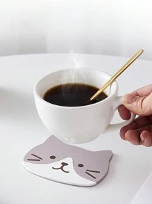 2 件/4 件猫硅胶杯垫，防水耐热餐桌垫