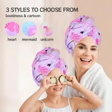 1pc Children Geometric Printed Quick Drying Microfiber Hair Wrap, Soft Absorbent Bath Towel Hat, Suitable For Long & Short Hair, Perfect Gift For Girls