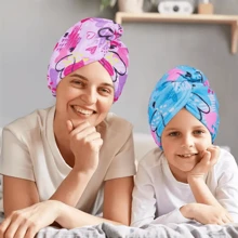 1pc Children Geometric Printed Quick Drying Microfiber Hair Wrap, Soft Absorbent Bath Towel Hat, Suitable For Long & Short Hair, Perfect Gift For Girls