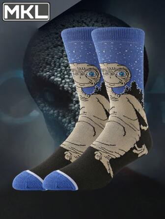 1Pair Men Women Tube Socks Street Style Fashion Skateboard Basketball Hip Hop Socks Designer Novelty Funny Happy Crazy Socks, Fall