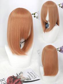 16 英寸合成动漫/角色扮演假发，彩色长刘海，齐肩剪裁，适合各种服装风格和场合