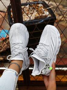 Women's Sneakers Athletic Sporty Shoes Non Slip Blade Running Gym Workout Casual Shoes Lightweight Walking Shoes Fashion Sneakers White Trainers