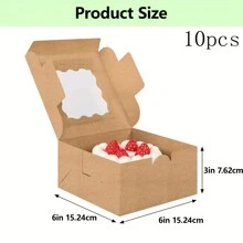 10 Chiếc Hộp Bánh Quy, Hộp Bánh Giấy Kraft Có Cửa Sổ, Dùng Cho Bánh Quy, Bánh Ngọt, Bánh Cupcake, Bánh Nướng, Bánh Rán, Cho Tiệc Cưới Cô Dâu, Đám Cưới, Tiệc Sinh Nhật, Giáng Sinh, Giáng Sinh Trang Trí Giáng Sinh Đồ Trang Trí Giáng Sinh Túi Giáng Sinh Quà Tặng Giáng Sinh - Nhiều màu - Xem 9