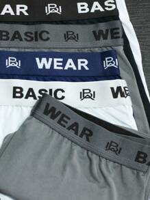 Kit 5 Basic Wear Quality Plain Boxer Briefs - 彩色 - 查看 5