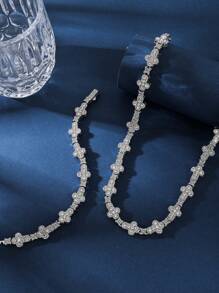 Collar de cadena de hip hop con colgante de cruz con estrella de strass de 13mm y pulsera a juego, unisex - Collar con punta de cruz - Ver 2