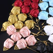 金属叶多色胸针，适合新郎、伴郎 - 海军蓝色翻领花，适合新娘、伴娘、毕业典礼、婚礼派对、舞会 - 長8.5厘米*寬4厘米 - 查看 8