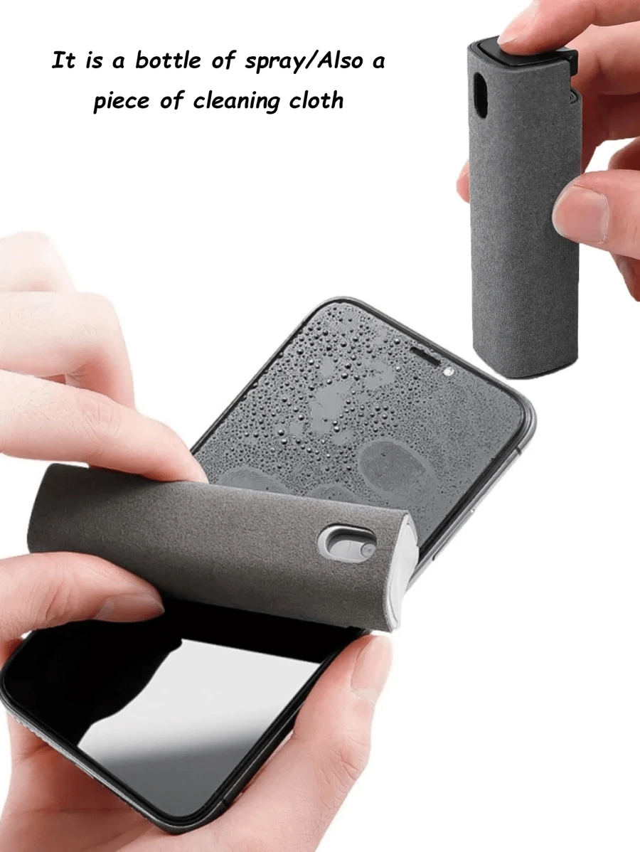 1 件装屏幕清洁剂，适用于所有手机、笔记本电脑和平板电脑屏幕的屏幕清洁剂喷雾，二合一喷雾和超细纤维布 - 彩色 - 查看 1