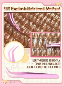 320 piezas Racimos de pestañas individuales esponjosas marrones 60D Rizo D 8-16mm Pestañas mixtas extra gruesas de aspecto natural y ultra suaves y súper ligeras Kit de extensiones de pestañas postizas con herramienta de maquillaje Pinzas para pestañas y cepillo para pestañas para uso personal en casa o en movimiento para vida diaria, boda, citas, fiestas, festivales de música y Halloween