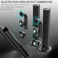 20W Bluetooth 5.3 Home TV Sound Bar 4 Speakers System Wireless Subwoofer 3D Surround 2 In 1 Detachable Soundbar FM Home Theater With Remote Control 30 Inches Heavy Bass USB AUX - 黑色 - 查看 8
