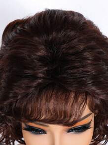 Women Wig 12 Inch Shawl Large Wave Roll Chemical Fiber Hair For Women With Bangs Fashion Women's Synthetic Wig For Daily Or Holiday Party Halloween Costume Ceremony Wear