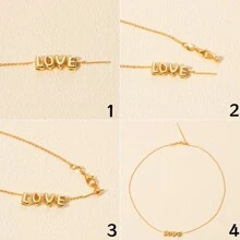 1 Vòng cổ mặt dây chuyền chữ bong bóng được cá nhân hóa, chọn sự kết hợp chữ cái của riêng bạn, một món quà trang sức đặc biệt cho bạn bè, cặp đôi và các thành viên trong gia đình - Vàng - Xem 8