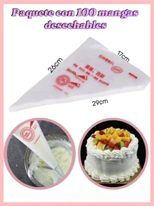 100 Disposable Sleeve, Pastry Maker, Pastry, Decorate - Red and White - View 2