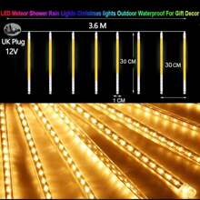 LED Meteor Shower Lights,  30cm/ 50CM LED Meteor Shower Rain Lights, For Outdoor Christmas Xmas Decorations- Multicolor Holiday Lights For Yard, House, Tree, And Parties, Warm White/ White/ Multicolor/ Blue