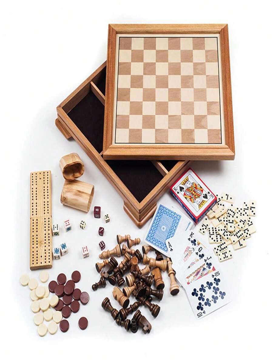 Trademark 12-2072 7-In-1 Chess Backgammon Deluxe Game Set - 彩色 - 查看 1