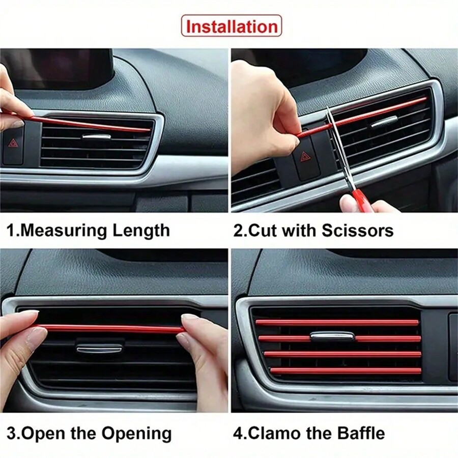 10pcs 7.87 Inches Fit For Car Air Conditioner Outlet, Decorative U