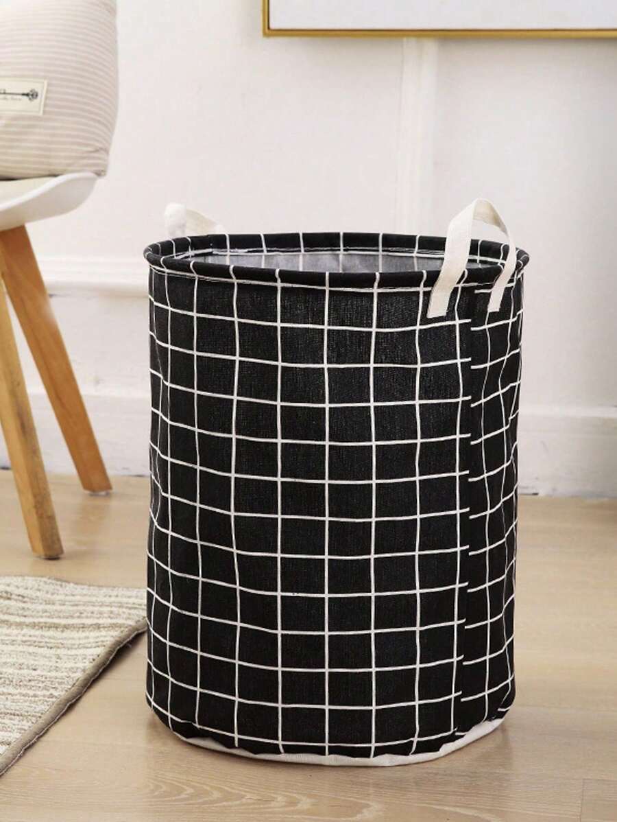 1 pieza Cesta de lavandería almacenamiento papelera Juguete Organizador plegable impermeable de tela Cesto de ropa sucia para cuarto de baño,dormitorio,sala de estar - Óxido marrón - Ver 1