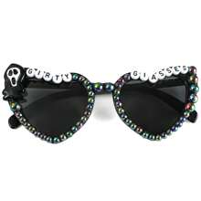 1 buc Ochelari decor de Halloween cu scrisoare de dragoste, păianjen, craniu, modele de fantomă, potrivite pentru petrecerea de Halloween, culoare aleatorie a literei în formă de inimă, ochelari de soare la modă pentru femei