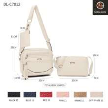 DIOSA LUNA Bolso Bandolera Con Cremallera de Trez Piezas Para Mujer, Set 3, Conjuntos Bolso Mano, Bandolera y Cartera - Blanco - Ver 2