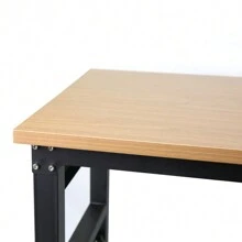 72" *24'' Adjustable Workbench, Rolling Heavy-Duty Worktable With Power Outlet And Wheels, Large Load Capacity Rubber Wood Top Workbench For Garage, Office, Workshop, Home, Easy Assembly