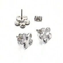 10 chiếc khuyên tai đính hoa bằng thép không gỉ thanh lịch dành cho phụ nữ, đồ trang sức thủ công, phụ kiện trang sức cho ngày lễ tình nhân - Hoa tai - Xem 7