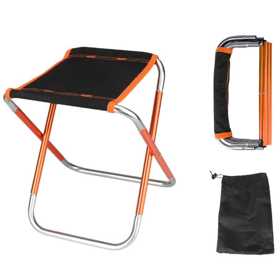 Lightweight Folding Camping Chair, Outdoor Folding Stool Supports 309lb Portable Mini Lightweight Folding Chair For Camping Hiking Backpacking - 橘色 - 查看 1