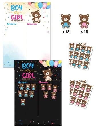 1 Set Decoraciones para Fiesta de Revelación de Género, Pósteres de Predicción de Género, Votación de Revelación de Género para Bebé Niño o Niña en la Fiesta del Bebé, Juegos de Fiesta de Cumpleaños, Regalo para Madres Embarazadas, Decoraciones y Regalos Familiares para la Fiesta del Bebé