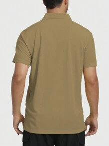 Speed mate Golf Polos For Boyfriend Style Men Quick-Dry Athletic Boyfriend Style Men Polo Shirts Short Sleeve Summer Casual Moisture Wicking Golf Shirt - Khaki - View 7