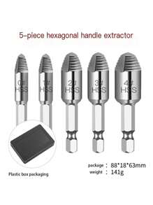 4 件套快速取出螺丝取出器钻头工具套装破损损坏螺栓拆卸器导向套装破损易取出紧固件套件 - 彩色 - 查看 23