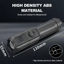 Powerful LED Flashlight Torch 9900000LM Zoom USB Rechargeable Super Bright Lamp - Black - View 2