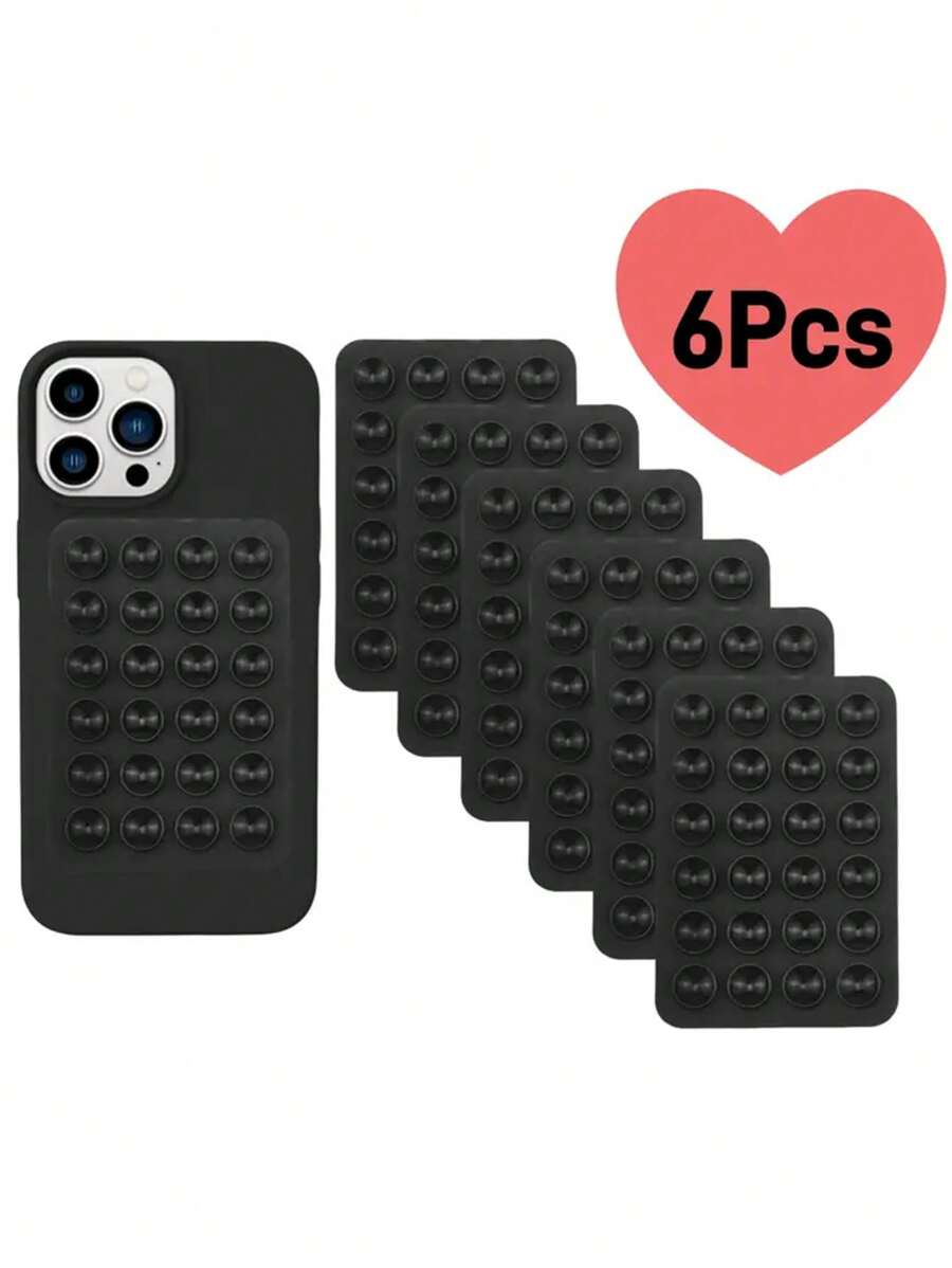 6 件装硅胶吸盘手机壳支架粘合剂 - 免提、随处吸收、超强吸附、非常适合日常美容和健身课程，兼容 、Android 手机，生日礼物、家人、朋友手机支架、手机配件 - 彩色 - 查看 1