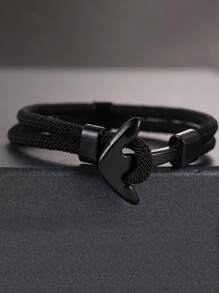 1 Vòng tay dây neo kim loại dành cho nam - Phụ kiện ngoài trời đơn giản, thanh lịch - mũi tên màu đen - Xem 7