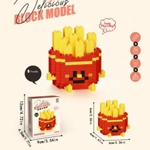 1 Pc Small Particle Creative Food Building Blocks, French Fries, Hamburger, Fruit Assembled Micro Blocks Toy, Suitable For Home Collection Decor Or New Year's Gift Cute Desktop Decorative, DIY Craft, Gifts For Friends, Birthday, Decor Pieces, Wow Factor Artworks!/Christmas Gifts,Speelgoed,Diy Gift,Diy Gifts,Mcdonald's,Building Blocks Friends,Jigsaw Puzzle - Multicolor - View 12