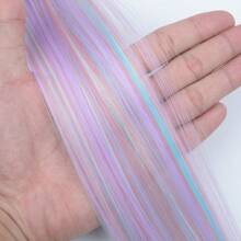 22 英寸/~55 厘米彩色发夹适合女孩和儿童，派对亮点直发饰品（浅蓝色、浅粉色、浅紫色），多件套