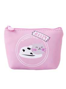 1 pieza, monedero de moneda con diseño de dibujo animado, bolsa de monedas multifuncional con diseño de gato de dibujos animados encantador, bolsa de almacenamiento de llaves, bolsa conveniente para el transporte diario - Unitalla - Ver 11